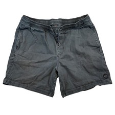 RVCA Mens Black Elastic Waist Drawstring Hybrid Board Shorts Size Large L
