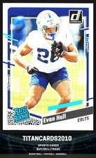 Evan Hull 2023 Panini Donruss Rated Rookie RC Indianapolis Colts #344