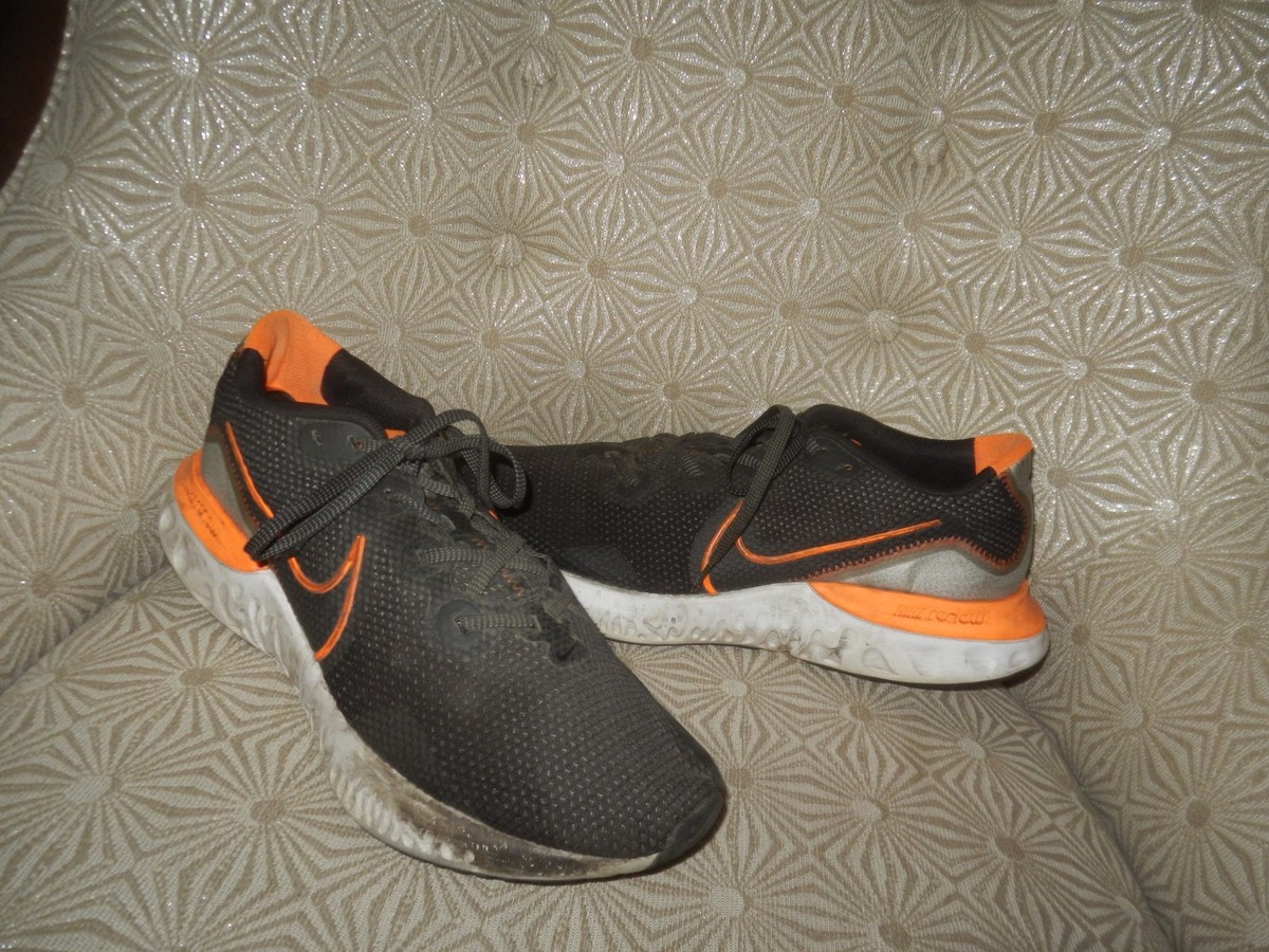 NIKE Renew Run Mens Black Orange Running Trainers Sneakers 10M #CK6357-001 