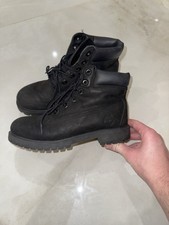 Timberland Women’s Black Leather 6 Inch Boots UK 4.5 Lace Up Ankle Boots