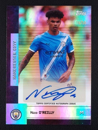 Nico O'Reilly 2025-26 Topps Manchester City Team Set Auto /50 #BA-OR