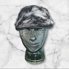 Denim Flat Cap. Black/Gray Adjustable Size M/L
