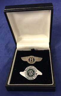 Bentley Pin Badges x Two 1972 HM Silver & Enamel Drivers Club Free Postage