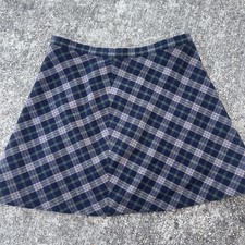 Abercrombie Fitch Wool Plaid Mini Skirt Preppy Schoolgirl Tartan Size 2