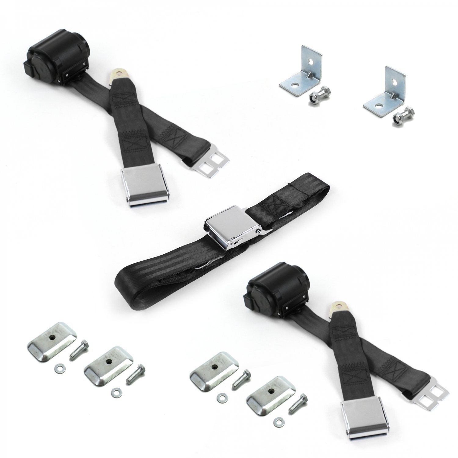 Ford GT40 1964 - 1969 Airplane 2pt BK Bench Seat Kit w/Brackets 3 Belts  