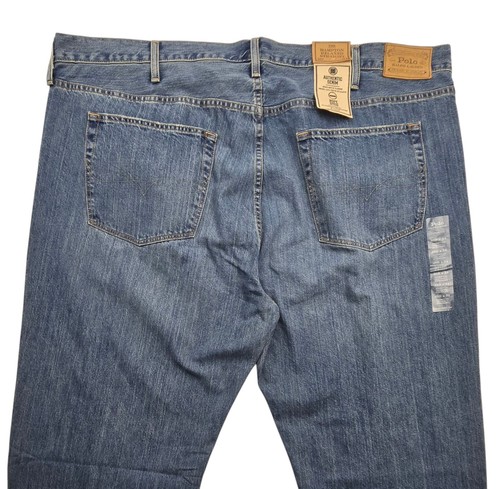 NEW Polo Ralph Lauren Hampton Relaxed Straight Blue Jeans 48Bx34 Med Wash NWT - Picture 6 of 11