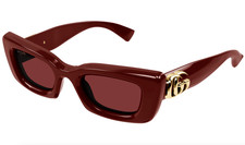 Gucci GG1827S-003 Bold Burgundy Cat-Eye Sunglasses with Gold Monogram Detail