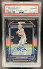 2022 Chronicles Justin Herbert Prizm Black Signatures Auto #PB-5 Chargers PSA 10