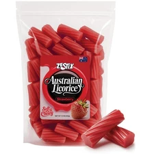 Australian Licorice Strawberry Flavor – Soft & Chewy Red Licorice Candy, 12 oz