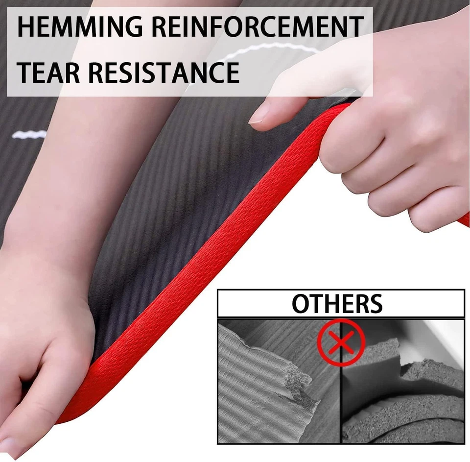 Yoga Mat Eco Friendly NBR All-Purpose 10Mm Thick Non-Slip Exercise Mat High Dens - Image 2 of 4