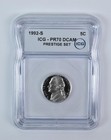 1992-S Jefferson Nickel Prestige Set PR70 DCAM ICG *2169 — photo 1