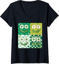 Smile Face Eggs and Bacon Ham Breakfast St Patricks Ladies' V-Neck Tshirt