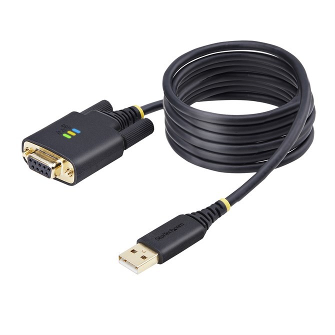 StarTech.com 6.6ft 2m USB to Null Modem Serial Adapter Cable COM Retention FTDI