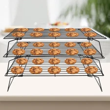 3-Tier Cookie Cooling Rack, 13.4“x9.4" Collapsible Baking Cooling Rack
