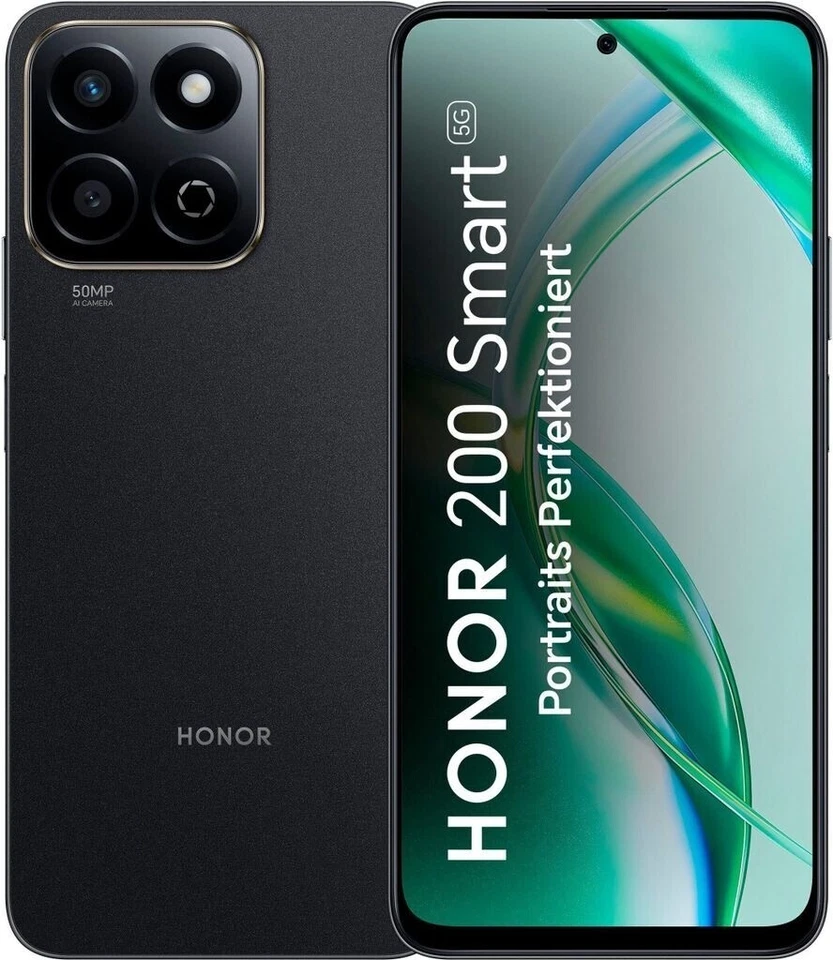 Honor 200 Smart 5G Dual-SIM 256 GB schwarz Smartphone Handy Ohne Vertrag Android