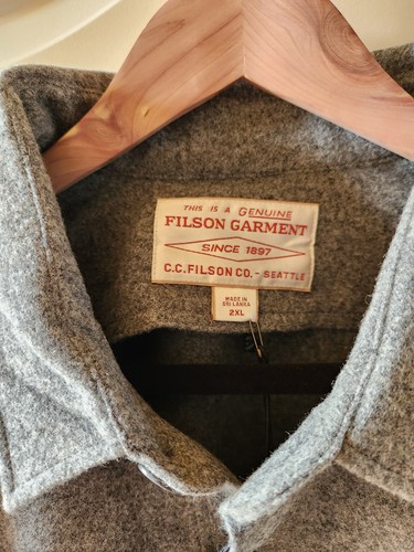 Filson Wool Jac Shirt - Light Heather Gray - Size 2XL - New With Tags - Picture 3 of 12