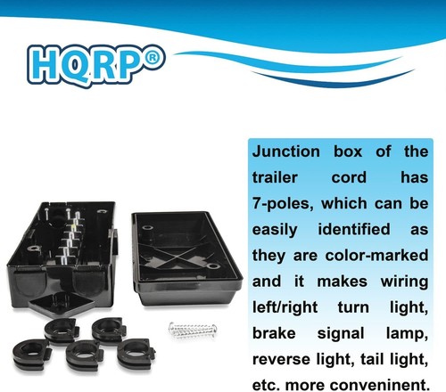 Weather Proof 7 Pin RV Trailer Wire Cord Junction Box Color Coded Camper Truck - Picture 3 of 10