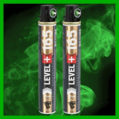 2er Pack Gaskartuschen 165mm 80ml – Hochleistungs Fuel Cell Ersatzgas Für Gasnagler Mit Rotem Ring, Ganzjahresgas HB31
