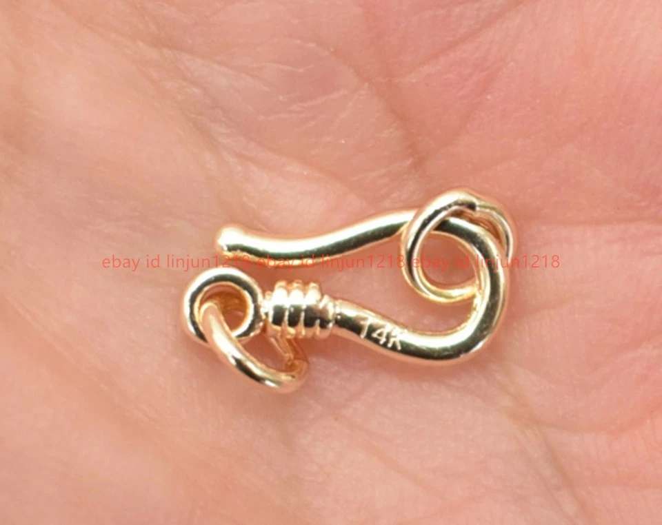 14K Gold Plating Hook Bead Clasp Connector for Necklace Bracelet Jewelry Making - Image 4 of 4