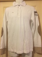 Authentic ETIQUETA NEGRA Polo SWEATSHIRT Shirt L/S White SIZE Large RRP £ 120