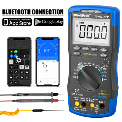 Digital Multimeter True RMS 600A DC AC Voltage Tester Backlight NCV Temperature
