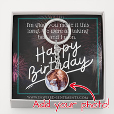 Circle Photo Key Chain - Birthday Taking Bets