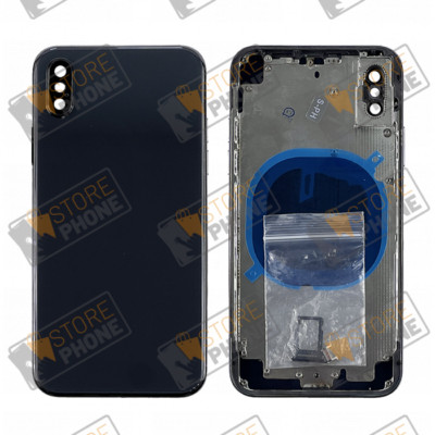 Chassis arrière iPhone XS NOIR NU Avec Vitre Arrière / LOGO / CE
