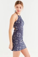Urban Outfitters Maxine Linen Halter Bodycon Dress