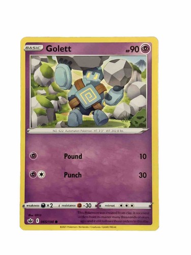 New: 2021 Pokémon TCG Golett Chilling Reign 065 Regular Common