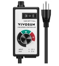 VIVOSUN Variable Fan Speed Controller AC 120V for Inline Duct Ventilation 1500W