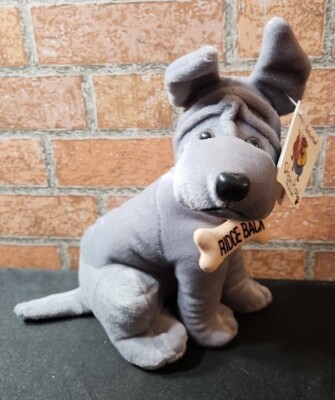 Vintage 1998 Dream Play Doggie Collection Ridge Back Gray Dog Plush With Tag