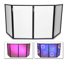 DJ-Screen Workstation Faltbarer Ständer Konsole Event Show Effekt Weiß 4 Panels