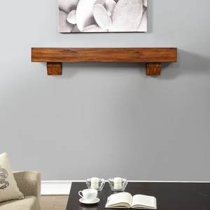 Duluth Forge 60 Inch Fireplace Shelf Mantel With Corbels Brown