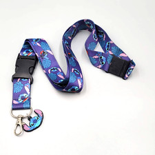 Disney Stitch Lanyard Purple 32 Inch Keychain ID Badge Holder