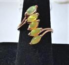 Vtg Sterling Silver Rose Gold vermeil Lovely Welo Opal Ring Size 9.5 