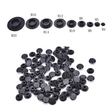 100PCS Black Hex Socket Allen Bolt Screw Nut Hexagon Head Cover Cap Protector_z8