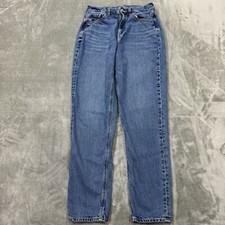 American Eagle Jeans Womens 2 Long Blue Mom Jean Medium Wash Denim Preppy Casual