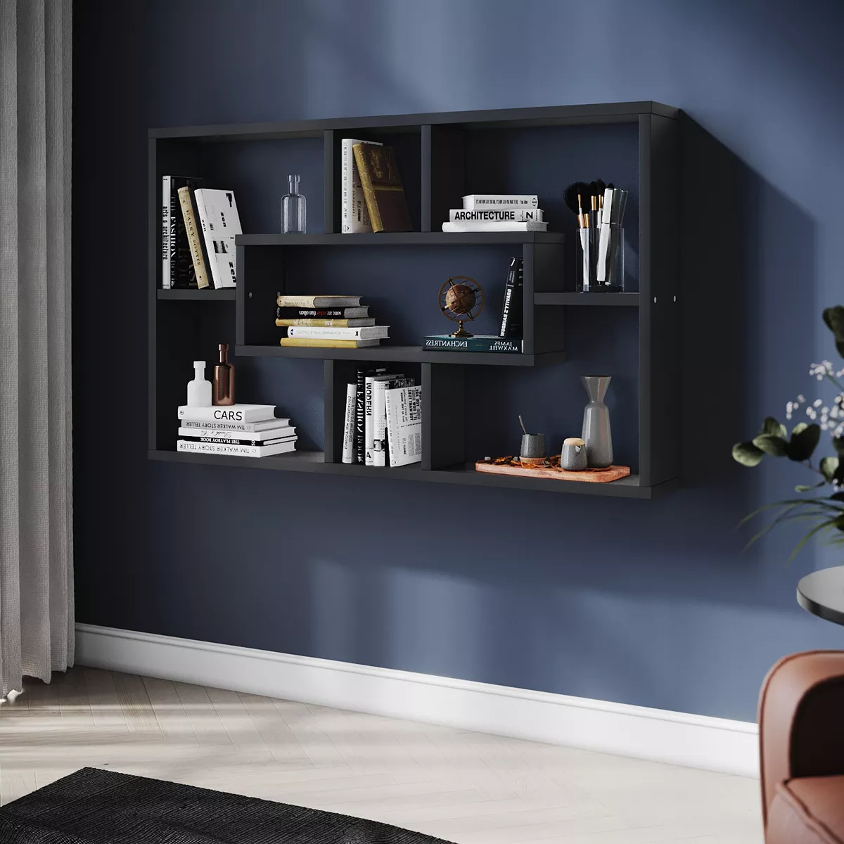 ELEGANT Bookcase Shelves White Wall Mounted Space Saving Floating Display Home