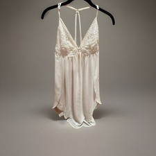 Linea Donatella Chemise Nightie Pearls,Lace Sz Med,Flirty, Feminine,Bridal