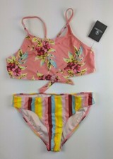 Volcom Girl's Bloomin On Up Swim Set, Multi, Big Kids 16