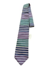 VTG ROOSTER Men’s Necktie Cotton Striped Made In USA