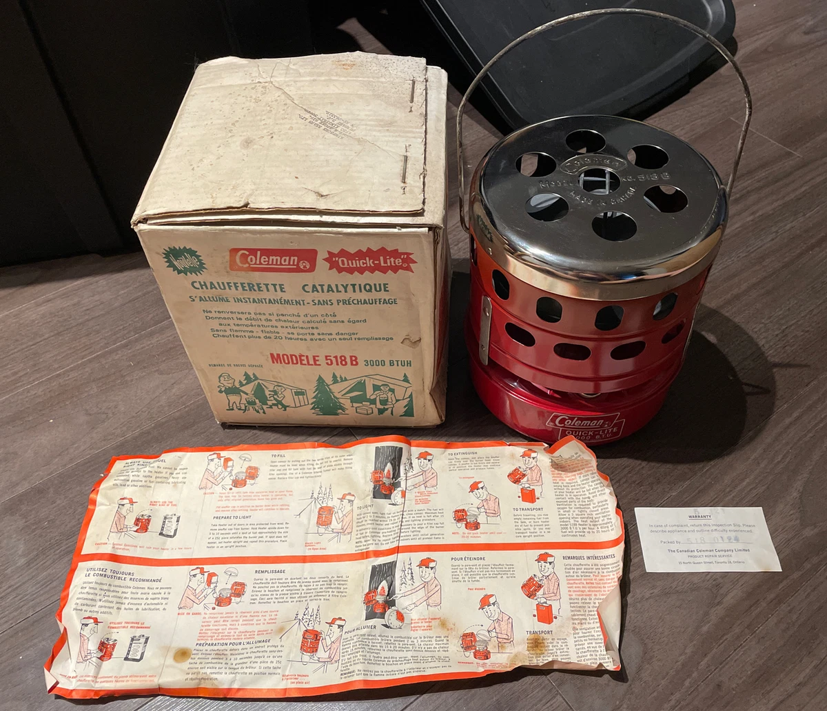 Like New 1972 Vintage Coleman Catalytic Heater Model 518B 3000 BTU Camping  | eBay