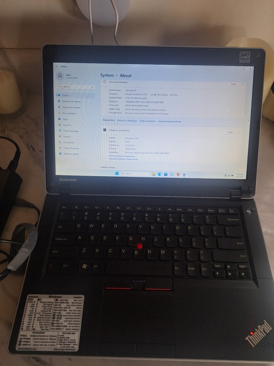 LENOVO ThinkPad Edge 14 0578-CTO Laptop (i5-M480, 4 GB/250