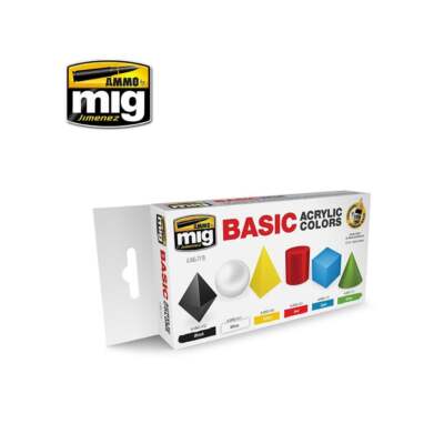 Munition/Mig Jimenez Basic Acrylfarben für Pinsel/Airbrush 6 Flaschen (17ml)