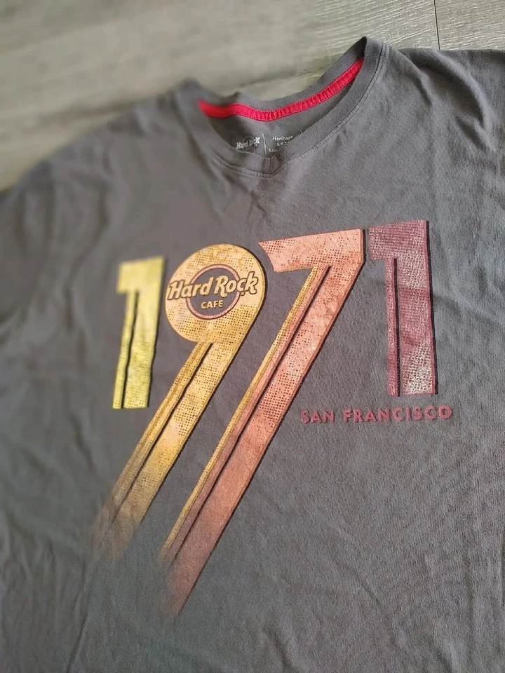 VintageHard Rock Cafe San FranciscoGray 1971 T-Shirt Heritage born in London XL - Image 4 of 4