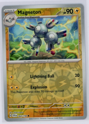 Pokemon TCG Magneton Scarlet & Violet Base Set 064/198 Reverse Holo Common
