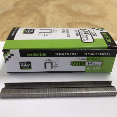 Meite Stainless Steel Upholstery Staples - 71 Series - 22 Gauge - 3/8'' Crown