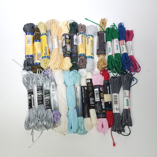 28 VTG Darice Metallic Cord Lot for Plastic Canvas Crafts PVC Made in Japan USA