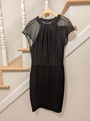 Obakki Women's Dress - Sexy Little Black Dress With Sheer Back/Sleeves  - Size 6