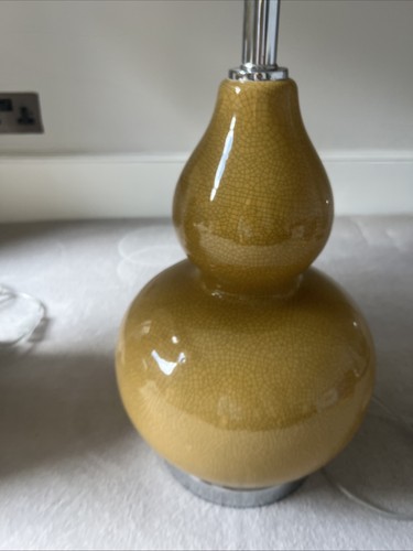 Oka Calabash Table Lamps Base Saffron, Mustard, Yellow With Shades - Picture 3 of 3